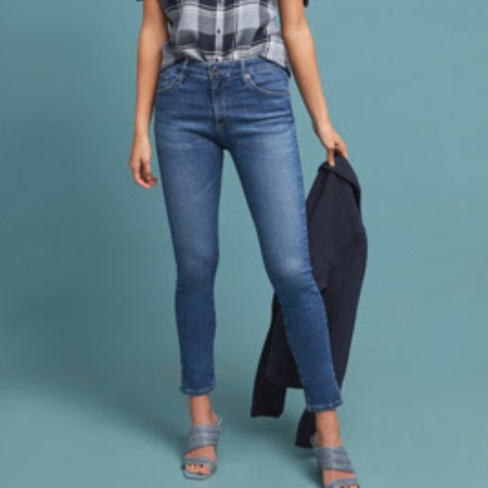 AG The Farrah High-Rise Skinny Ankle Jeans size 27 Medium Blue